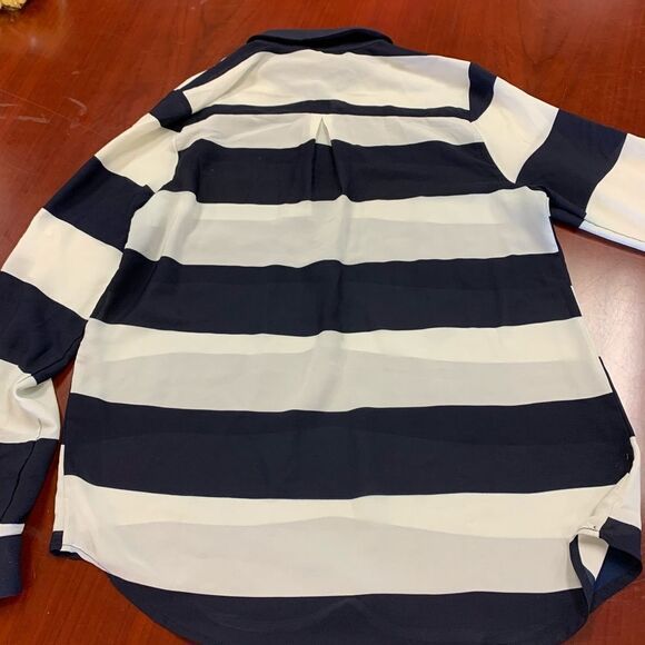 Monteau Nautical Stripe Roll Sleeve Blouse sz M - Picture 4 of 5